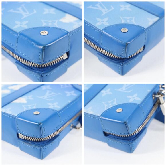 LOUIS VUITTON Monogram Clouds Soft Trunk Wallet Bag Blue M45432 LV Auth 135581A - Picture 15 of 16